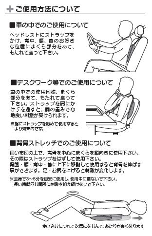 背中楽ちんまくらの使い方